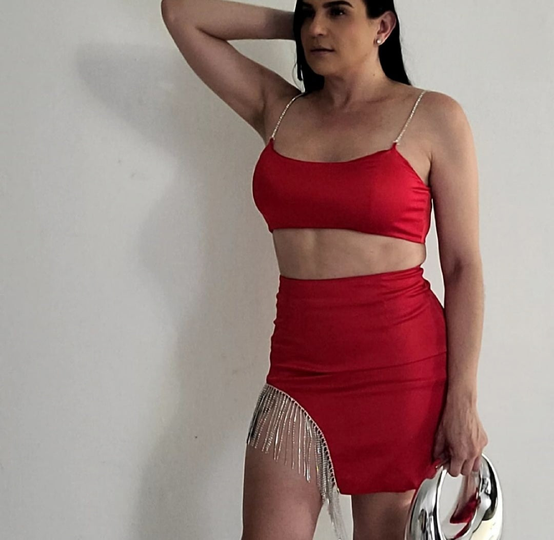 Satin Skirt Set
