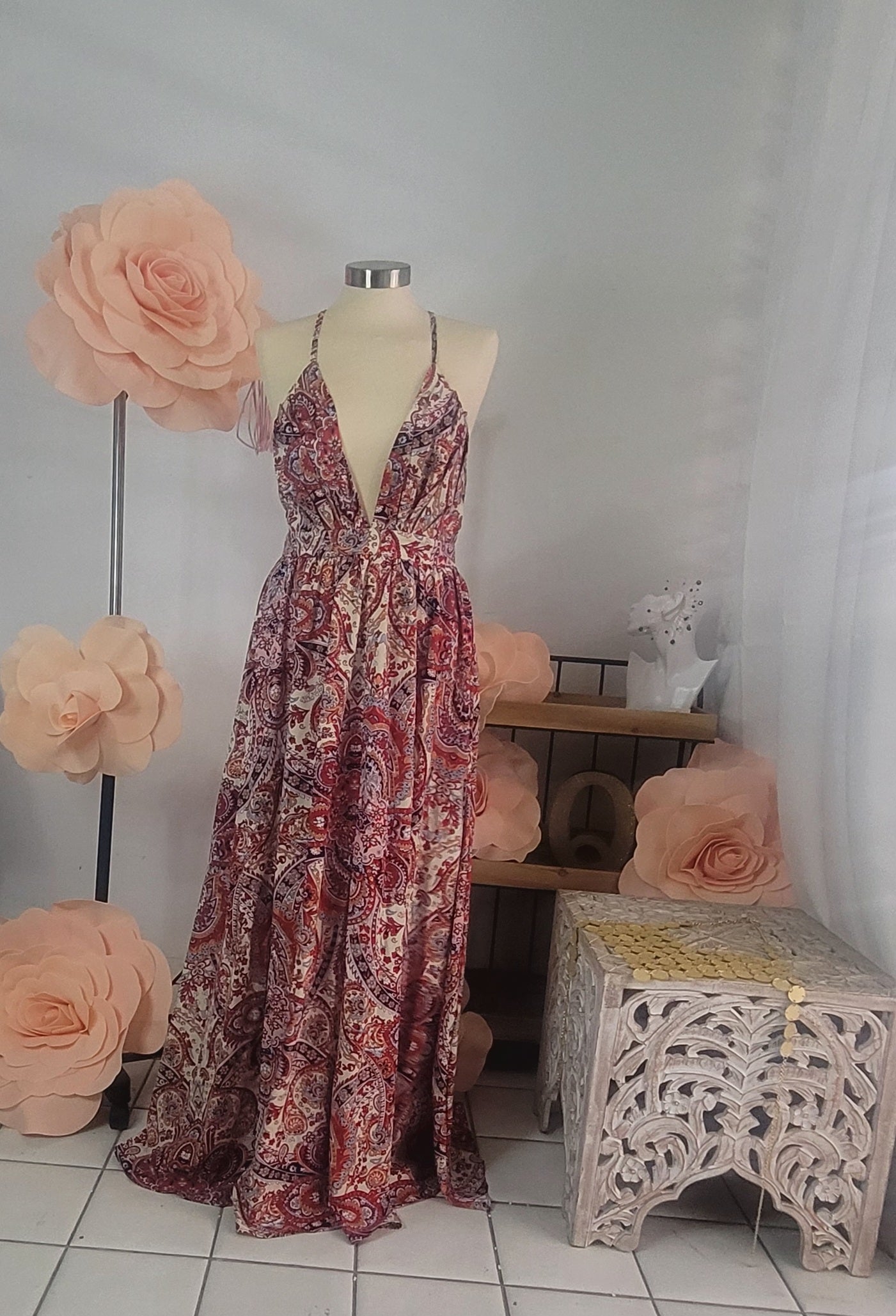Paisley Print Maxi Dress