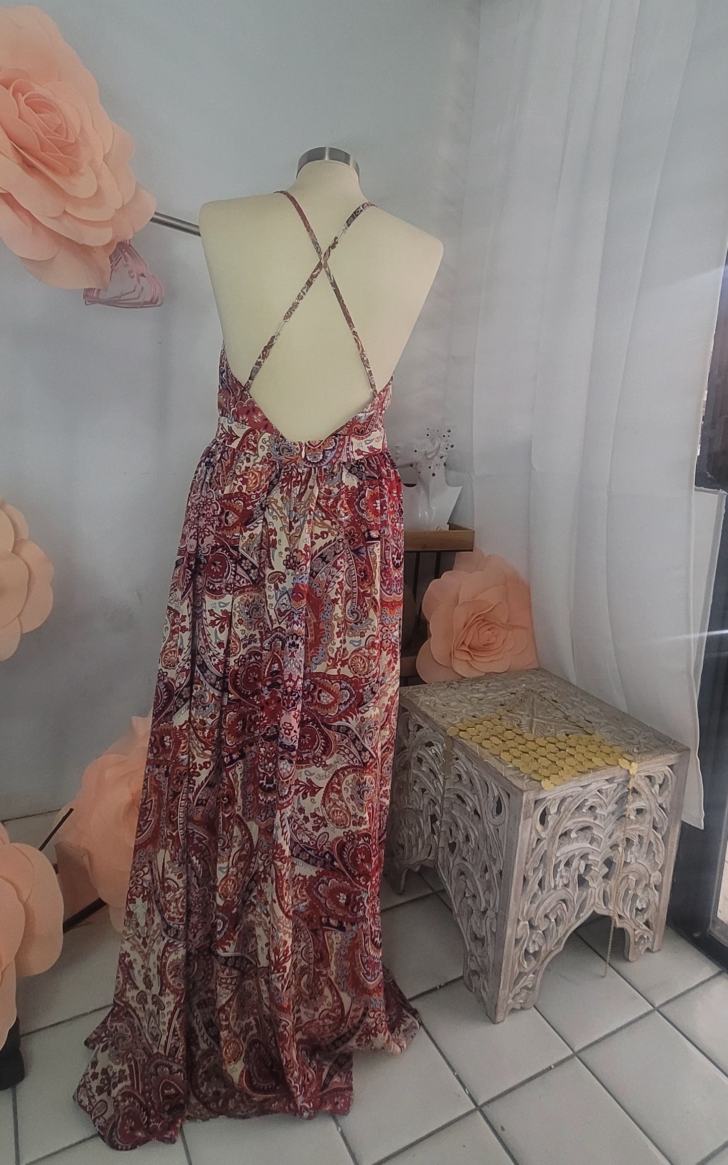 Paisley Print Maxi Dress