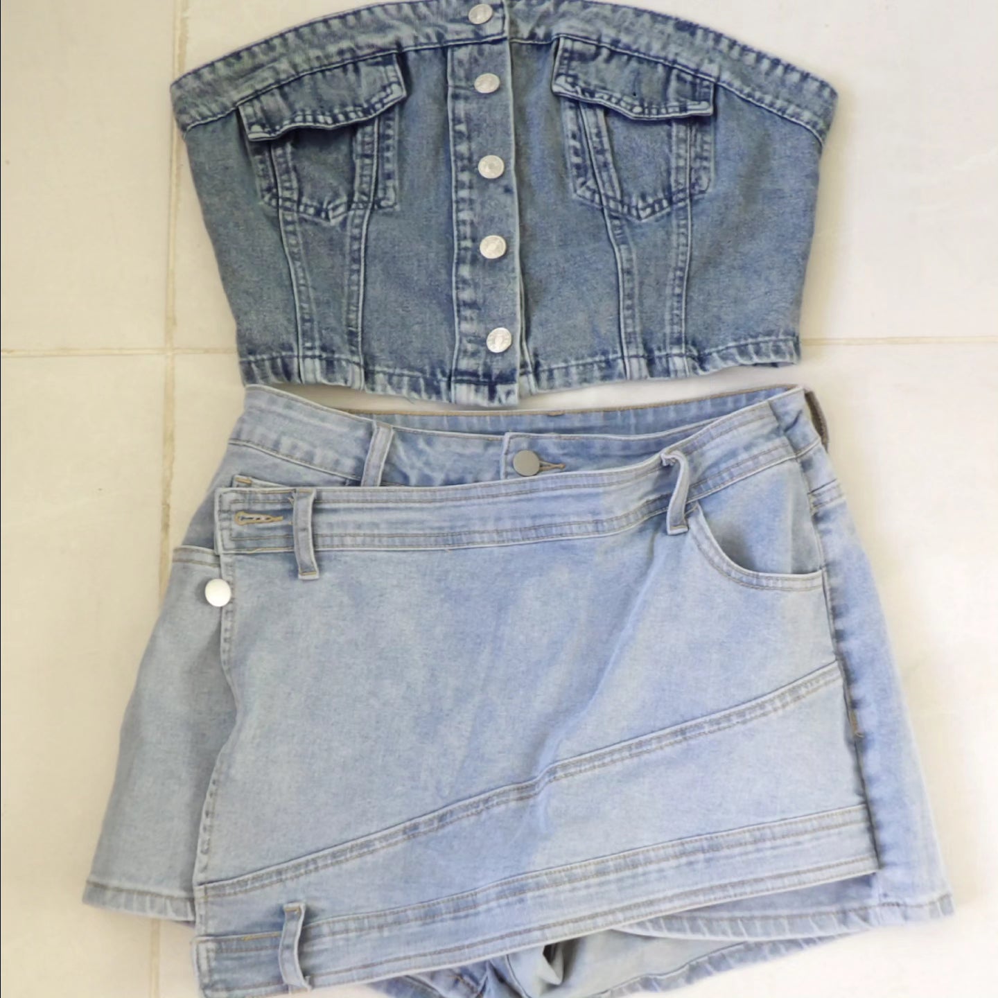 Light Blue Denim Skort.