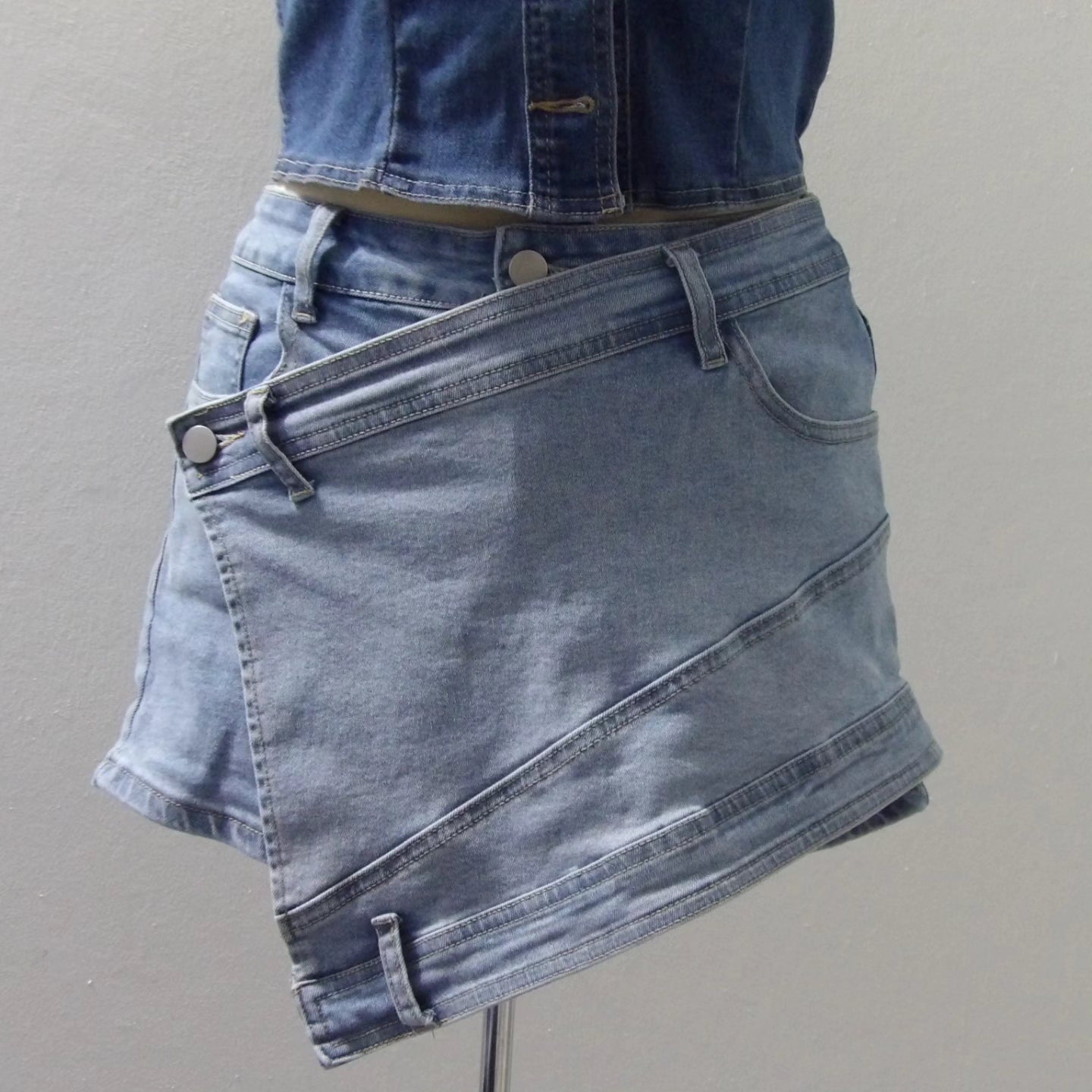 Light Blue Denim Skort.