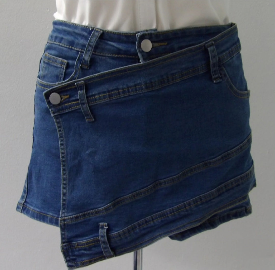 Dark Blue Denim Skort