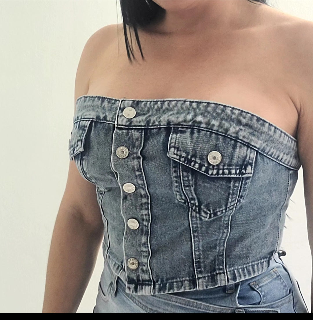 Denim Tube Top