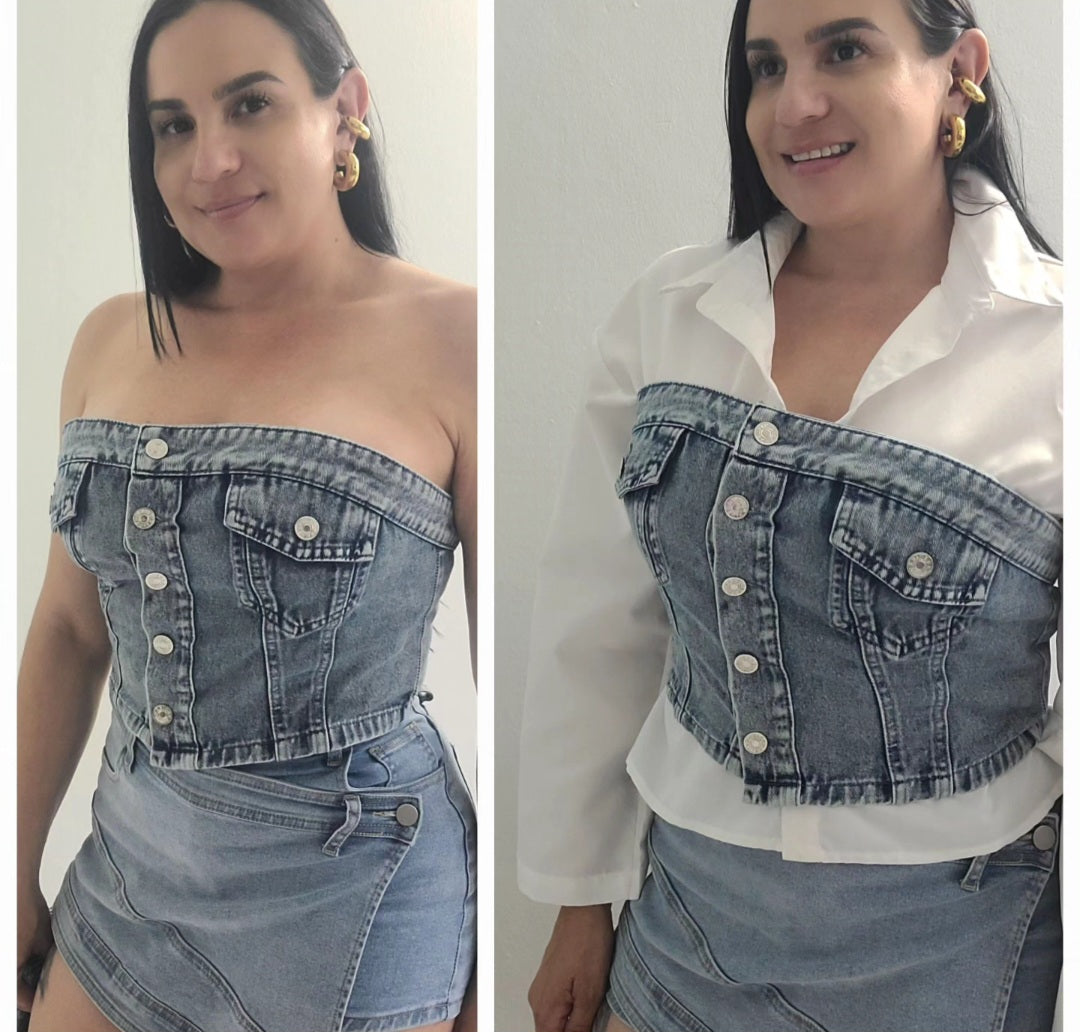 Denim Tube Top