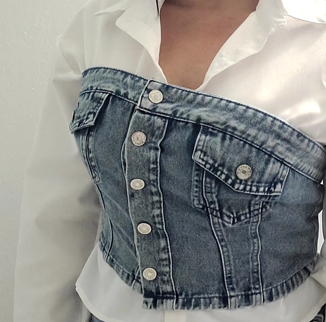 Denim Tube Top