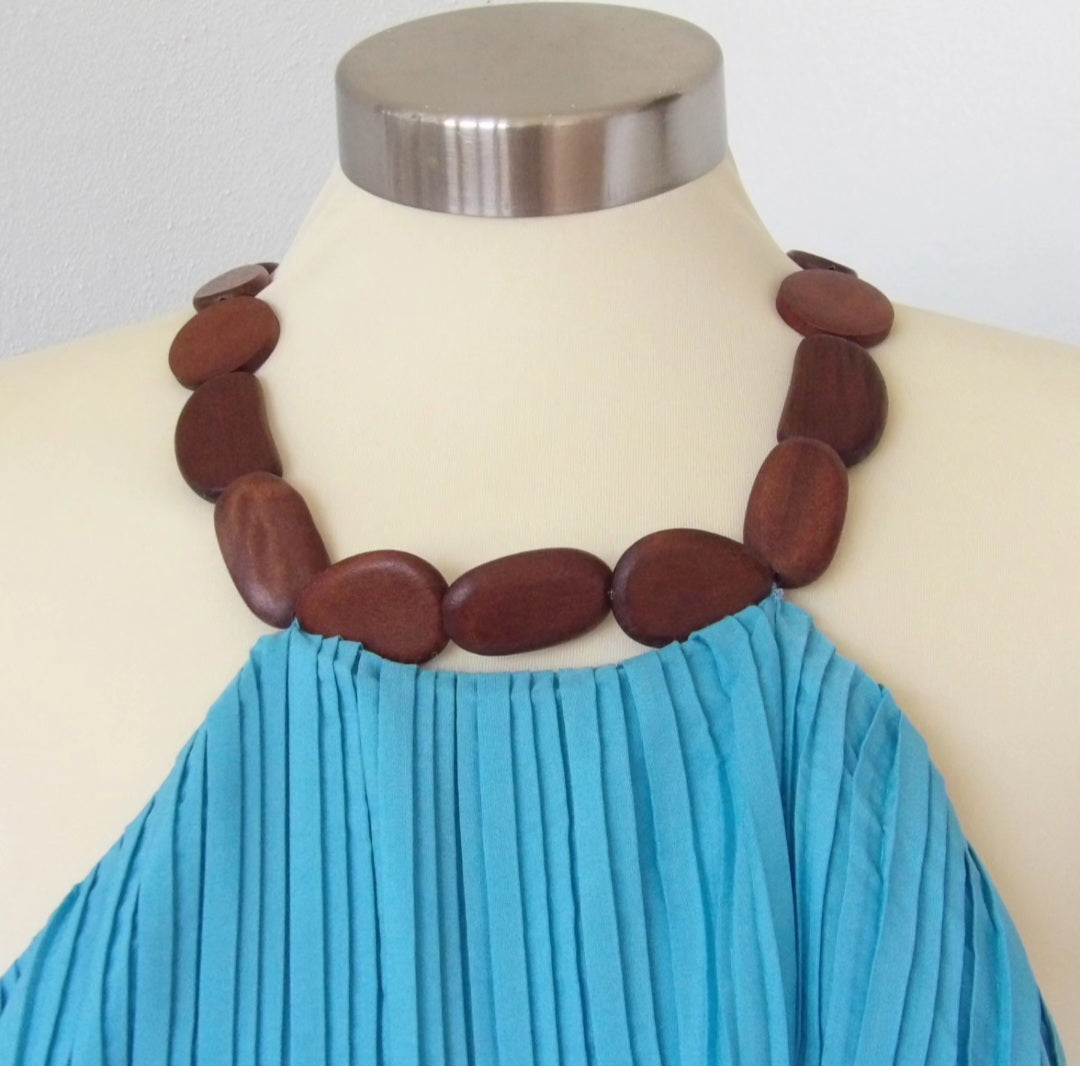 Pleated Aqua Romper