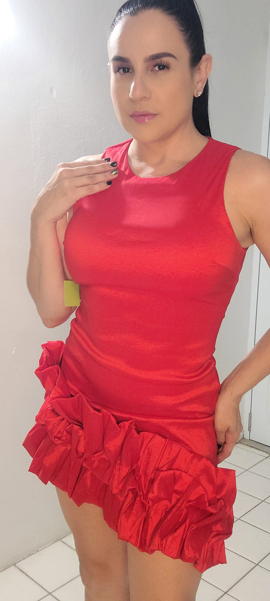 Red Ruffle Dress