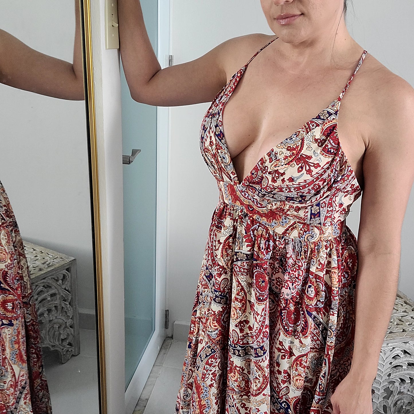 Paisley Print Maxi Dress