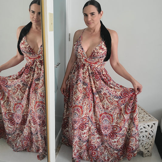 Paisley Print Maxi Dress