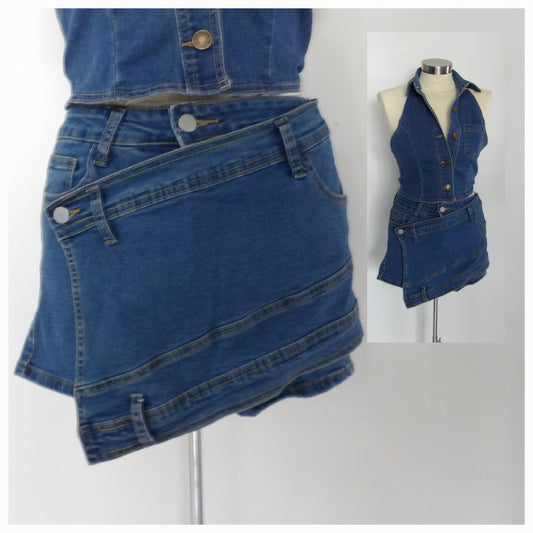 Dark Blue Denim Skort