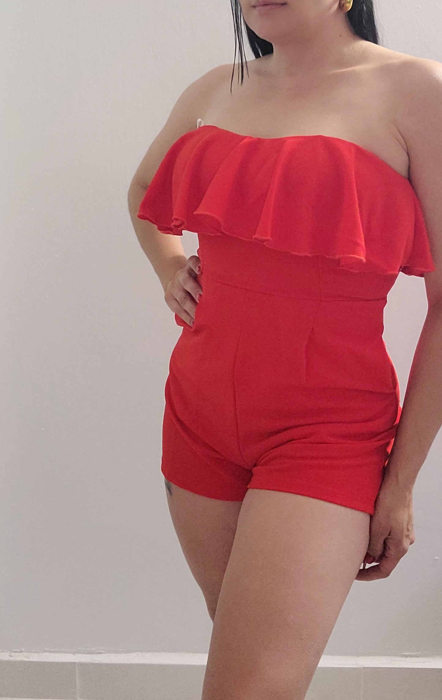 Red Short Jumpsuit