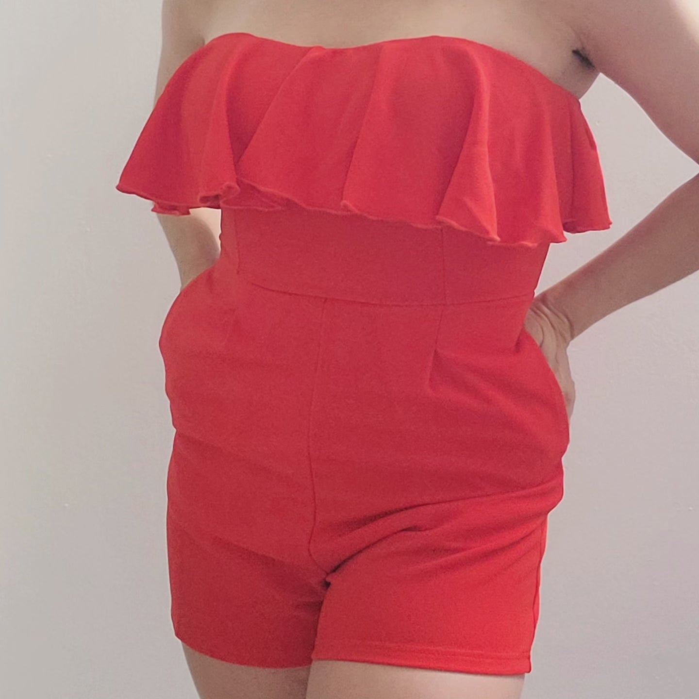 Red Short Jumpsuit