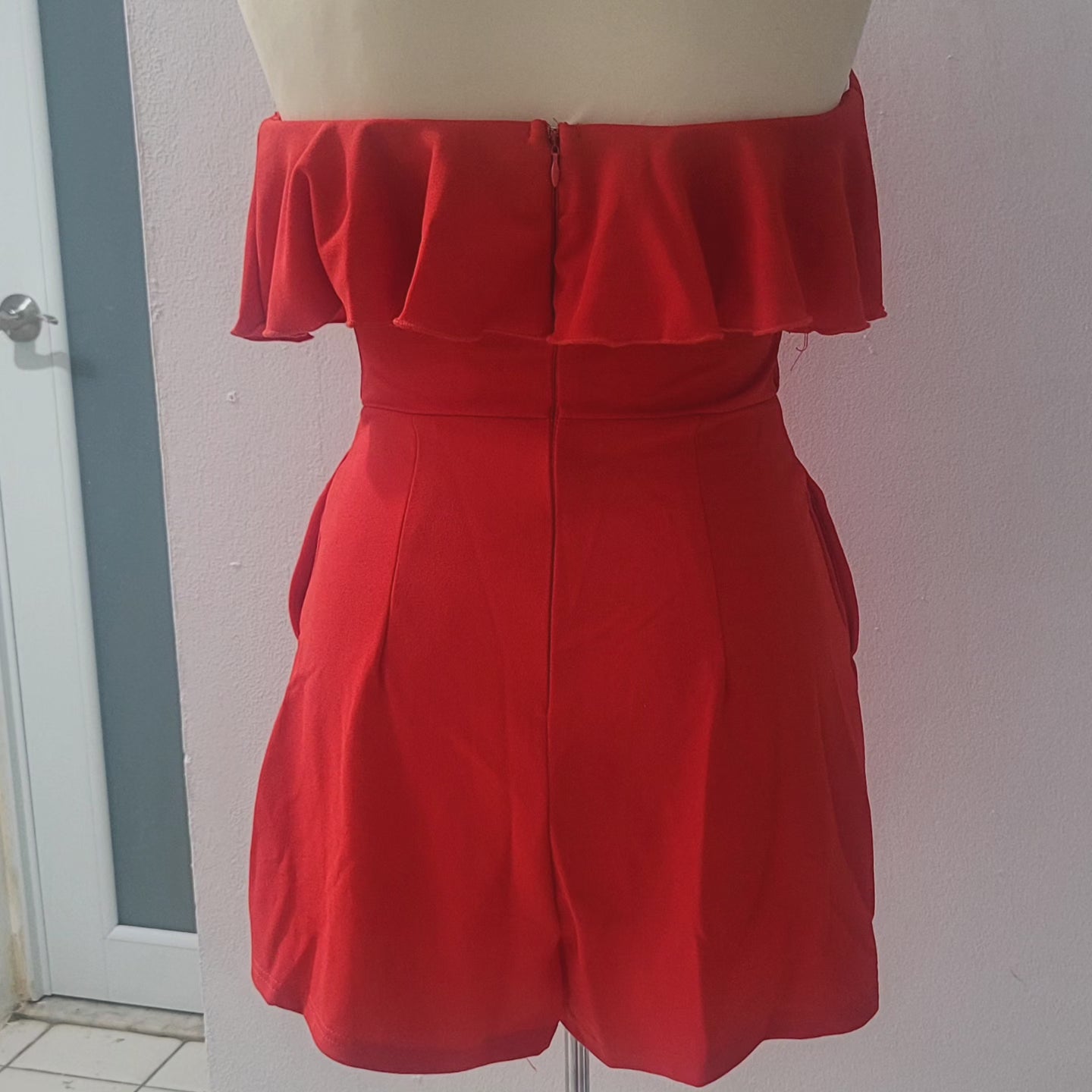 Red Short Jumpsuit