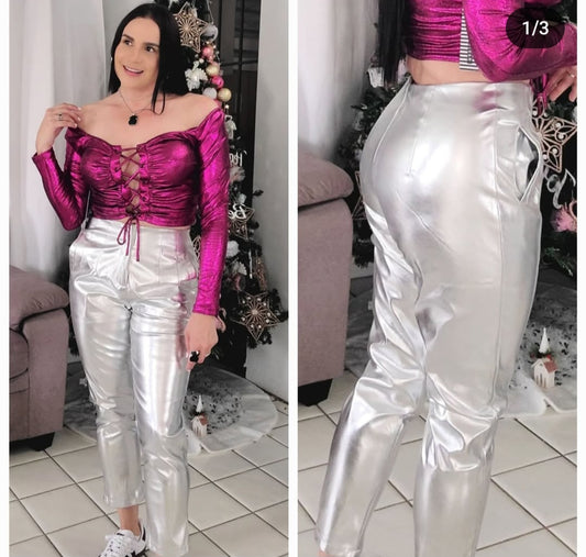 Metallic Silver pant