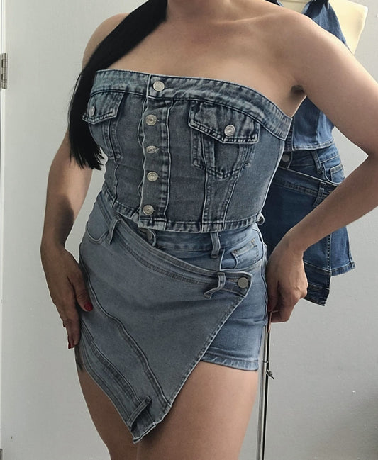 Denim Tube Top