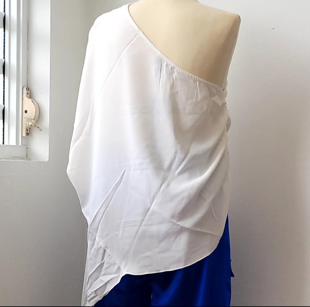 One Shoulder And Waist Tie Top