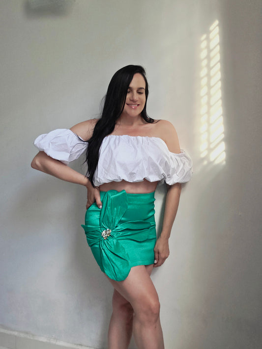 Verde Quenepa skirt